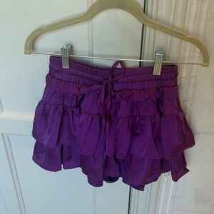 Elegant Purple Ruffled Women's Skorts